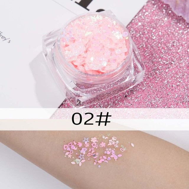 26 colors glitter eyeshadow powder rainbow gold silver pink mermaid flake long lasting waterproof face makeup seuqins gel AM082 cosmeticarena