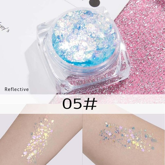26 colors glitter eyeshadow powder rainbow gold silver pink mermaid flake long lasting waterproof face makeup seuqins gel AM082 cosmeticarena