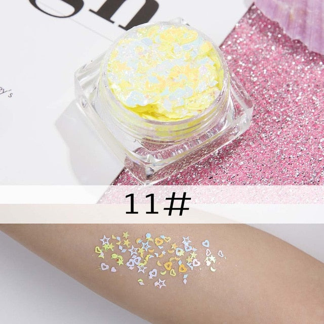 26 colors glitter eyeshadow powder rainbow gold silver pink mermaid flake long lasting waterproof face makeup seuqins gel AM082 cosmeticarena