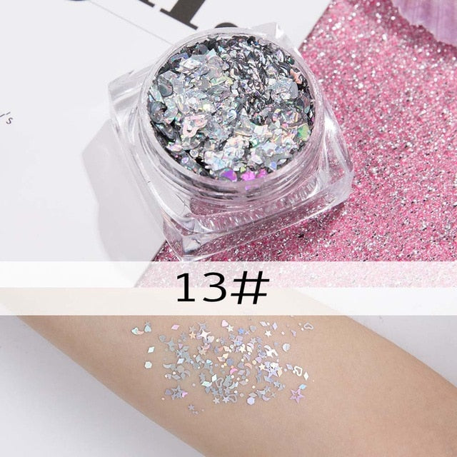 26 colors glitter eyeshadow powder rainbow gold silver pink mermaid flake long lasting waterproof face makeup seuqins gel AM082 cosmeticarena
