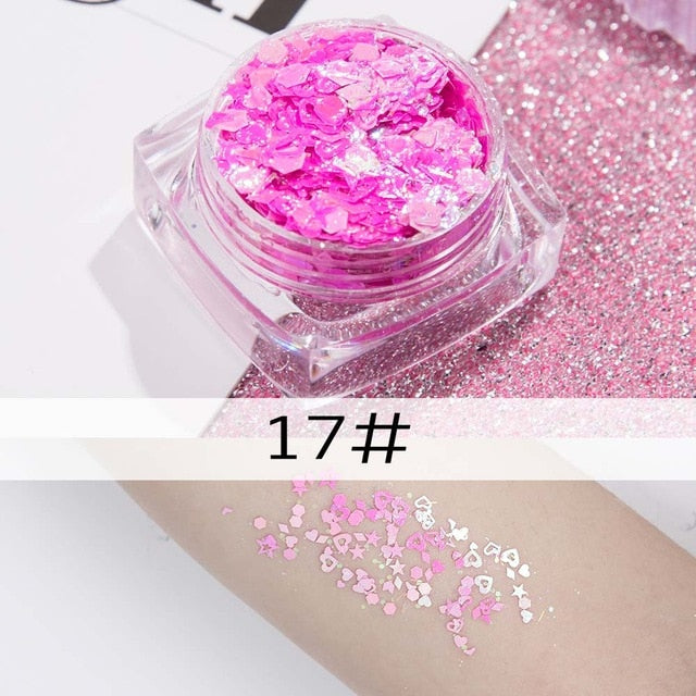 26 colors glitter eyeshadow powder rainbow gold silver pink mermaid flake long lasting waterproof face makeup seuqins gel AM082 cosmeticarena