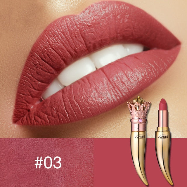 UCANBE Brand Velvet Matte Lipstick Set Luxury Queen Crown Creamy Lip Stick Gentle Pink Nude Makeup Waterproof Lasting Cosmetics cosmeticarena