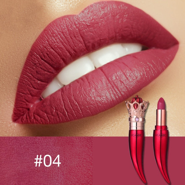 UCANBE Brand Velvet Matte Lipstick Set Luxury Queen Crown Creamy Lip Stick Gentle Pink Nude Makeup Waterproof Lasting Cosmetics cosmeticarena